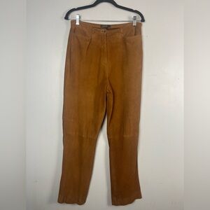 Harold’s 100% leather vintage brown straight leg pants size 10